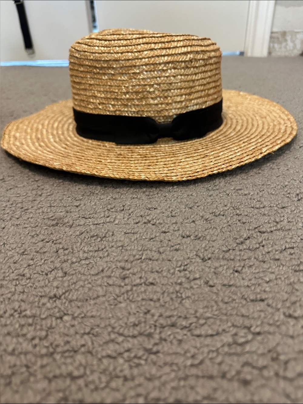 Straw Boater Hat with Black Band -San Diego hat company